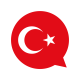 Illustration mit Länderflaggen für die Sprachen für Türkisch
